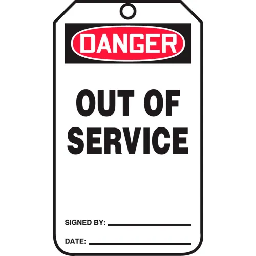 Accuform MDT246CTP Danger Out Of Service Tag, PF-Cardstock, 25/Pack