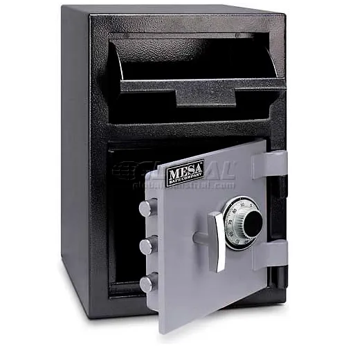 Open drop safe with deposit slot and dial