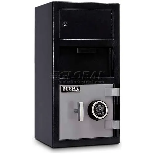Black deposit safe with electronic keypad