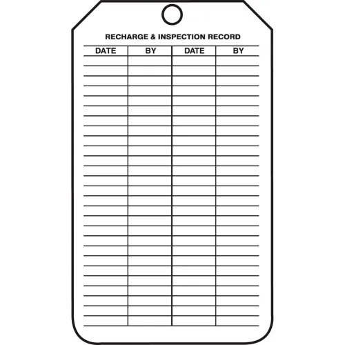 Accuform MGT208CTP Fire Extinguisher Recharge & Inspection Tag, PF-Cardstock, 25/Pack - Image 2