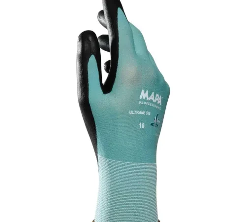 MAPA® Ultrane 510 Polymer Coated Gloves, Knit Wrist Liner, Green, 1 Pair, Size 9, 34510009