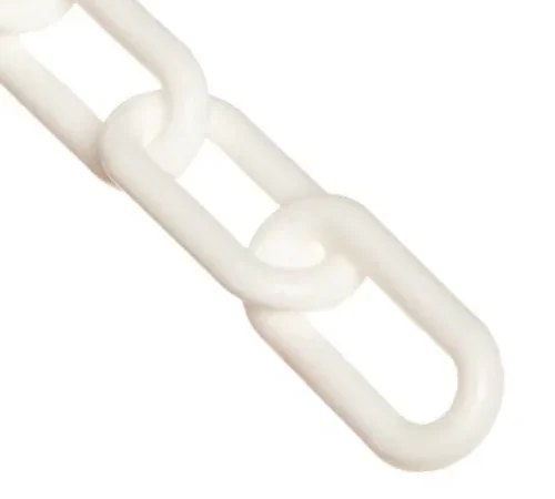 Mr. Chain® Plastic Barrier Chain, 3/4" x 100'L, HDPE, White