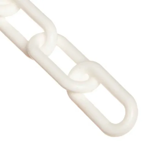 Mr. Chain® Plastic Barrier Chain, 3/4" x 25'L, HDPE, White