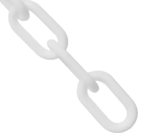 Mr. Chain® Heavy Duty Plastic Barrier Chain, 1-1/2" x 500'L, HDPE, White