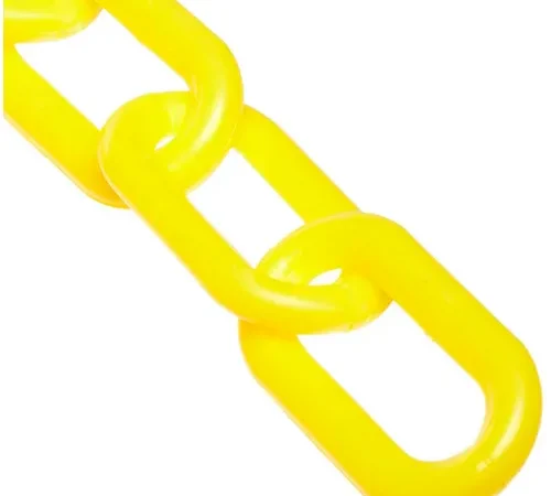 Mr. Chain® Heavy Duty Plastic Barrier Chain, 1-1/2" x 500'L, HDPE, Yellow