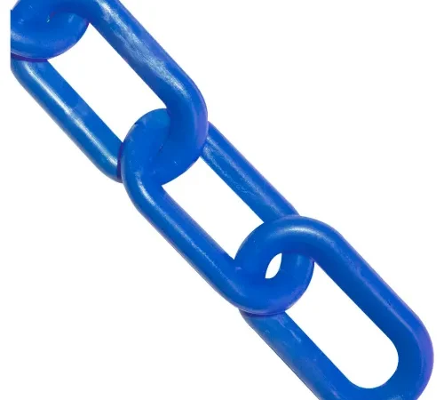 Mr. Chain® Heavy Duty Plastic Barrier Chain, 1-1/2" x 500'L, HDPE, Blue