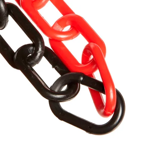 Mr. Chain® Alternating Plastic Barrier Chain, 1-1/2" x 100'L, Black/Red