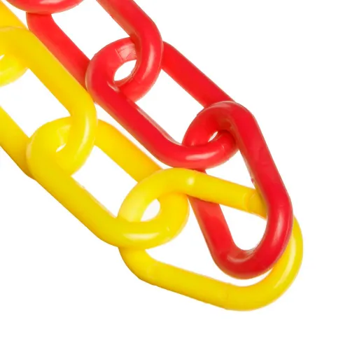 Mr. Chain® Alternating Plastic Barrier Chain, 1-1/2" x 100'L, Red/Yellow
