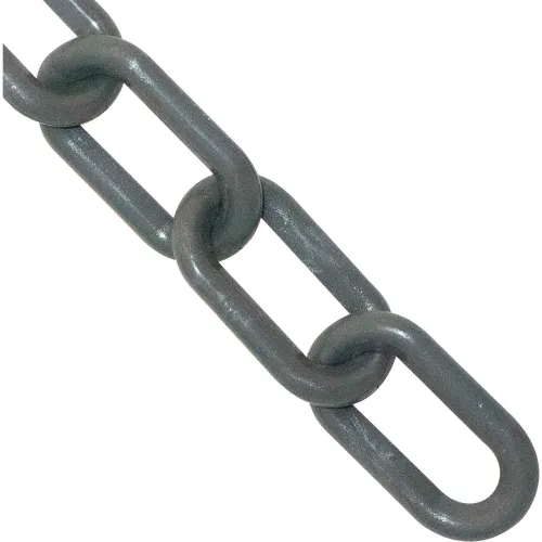 Mr. Chain® Plastic Barrier Chain, 1-1/2" x 25'L, HDPE, Slate Gray