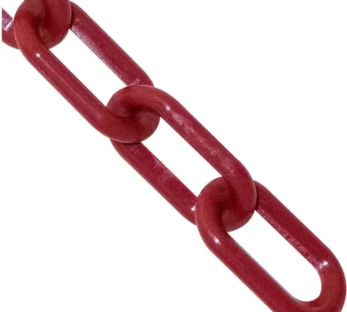 Mr. Chain® Heavy Duty Plastic Barrier Chain, 1-1/2" x 500'L, HDPE, Crimson