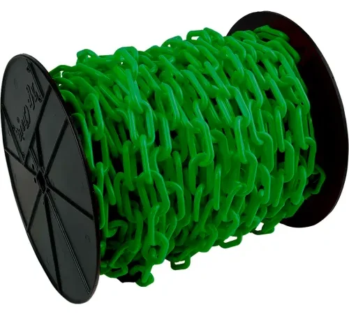 Mr. Chain® Plastic Chain Barrier On A Reel, 1-1/2 x 200'L, HDPE, Yellow
