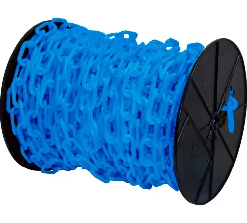 Mr. Chain® Plastic Chain Barrier On A Reel, 1-1/2 x 200'L, HDPE, Yellow