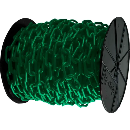 Mr. Chain® Plastic Chain Barrier On A Reel, 1-1/2 x 200'L, HDPE, Yellow