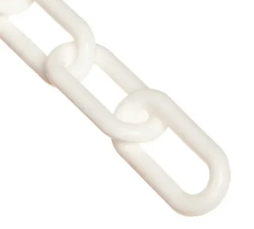 Close-up of white plastic chain links