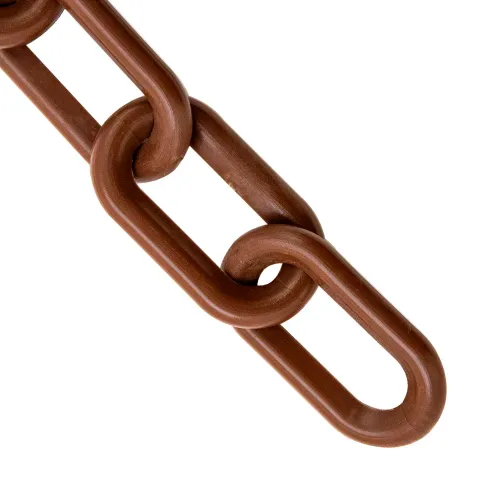 Mr. Chain® Plastic Barrier Chain, 2" x 25'L, HDPE, Brown