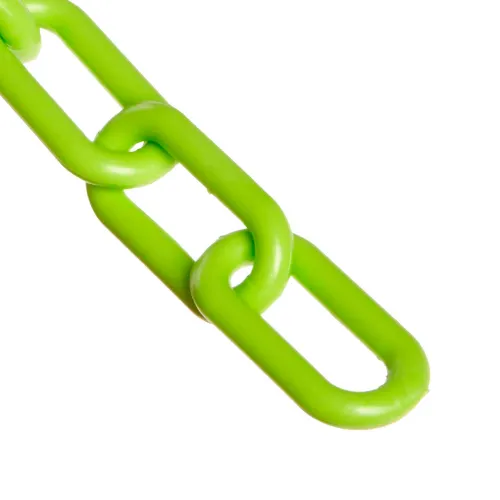 Mr. Chain® Plastic Barrier Chain, 2" x 25'L, HDPE, Safety Green