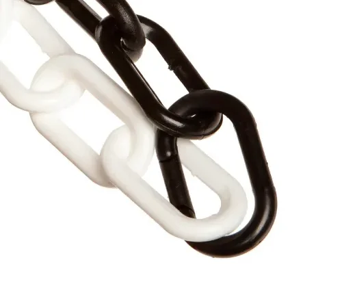 Mr. Chain® Alternating Plastic Barrier Chain, 2" x 100'L, Black/White