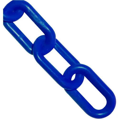 Mr. Chain® Plastic Barrier Chain, 2" x 25'L, HDPE, Traffic Blue
