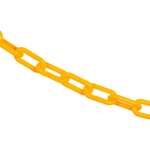 Mr. Chain® Plastic Barrier Chain, 2" x 50'L, HDPE, Traffic Yellow