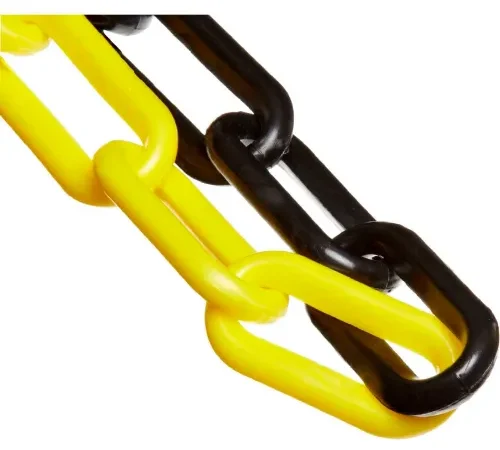 Mr. Chain® Alternating Plastic Chain Barrier, 2" x 50'L, Black/Yellow