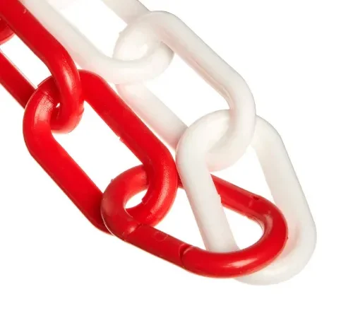 Mr. Chain® Alternating Plastic Chain Barrier, 2" x 50'L, Red/White