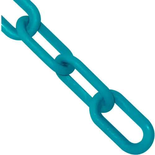 Mr. Chain® Plastic Barrier Chain, 2" x 50'L, HDPE, Turquoise