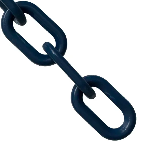 Close-up of dark blue chain links