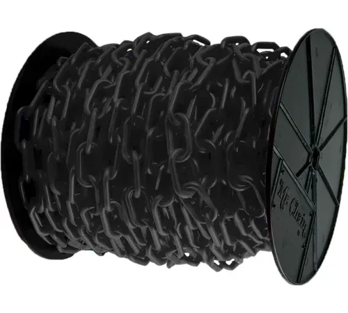 Mr. Chain® Plastic Barrier Chain, 2" x 125'L, HDPE, Black