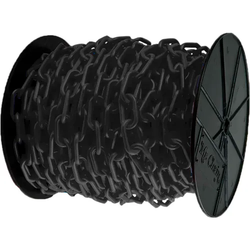 Mr. Chain® Plastic Barrier Chain, 2" x 125'L, HDPE, Black