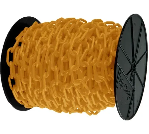 Mr. Chain® Plastic Barrier Chain, 2" x 125'L, HDPE, Gold