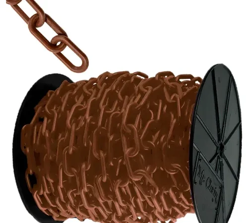 Mr. Chain® Plastic Barrier Chain, 2" x 125'L, HDPE, Brown