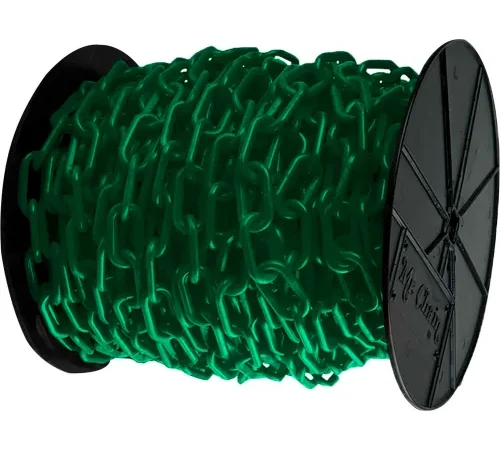 Mr. Chain® Plastic Barrier Chain, 2" x 125'L, HDPE, Evergreen