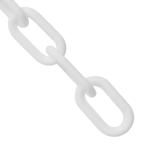 Mr. Chain® Heavy Duty Plastic Barrier Chain, 2" x 500'L, HDPE, White