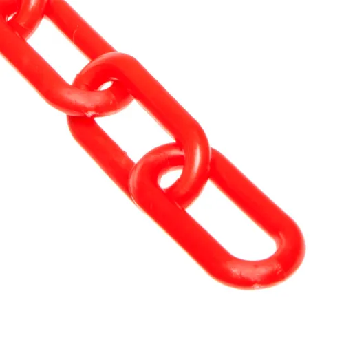 Mr. Chain® Heavy Duty Plastic Barrier Chain, 2" x 25'L, HDPE, Red