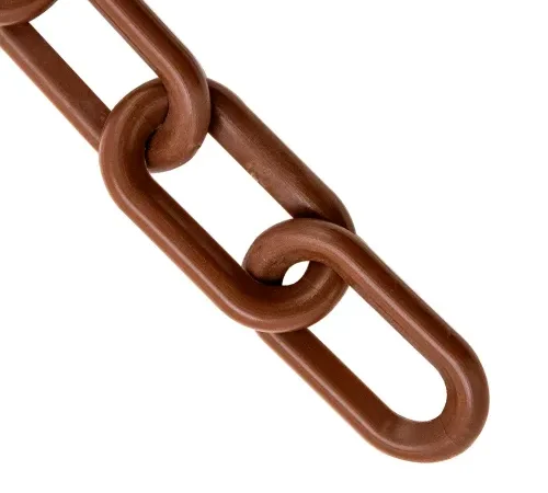 Mr. Chain® Heavy Duty Plastic Barrier Chain, 2" x 25'L, HDPE, Brown