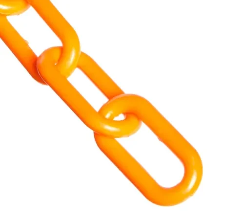 Mr. Chain® Heavy Duty Plastic Barrier Chain, 2" x 100'L, HDPE, Safety Orange
