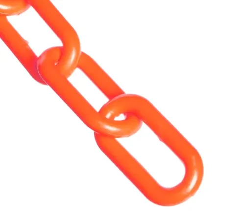 Mr. Chain® Heavy Duty Plastic Barrier Chain, 2" x 100'L, HDPE, Traffic Orange
