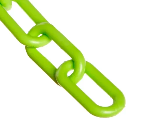 Mr. Chain® Heavy Duty Plastic Barrier Chain, 2" x 100'L, HDPE, Safety Green