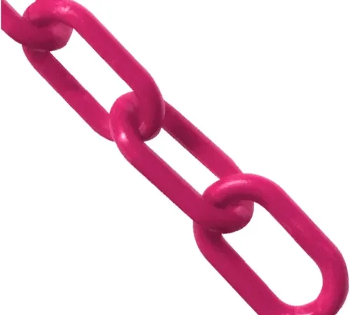 Mr. Chain® Heavy Duty Plastic Barrier Chain, 2" x 100'L, HDPE, Magenta