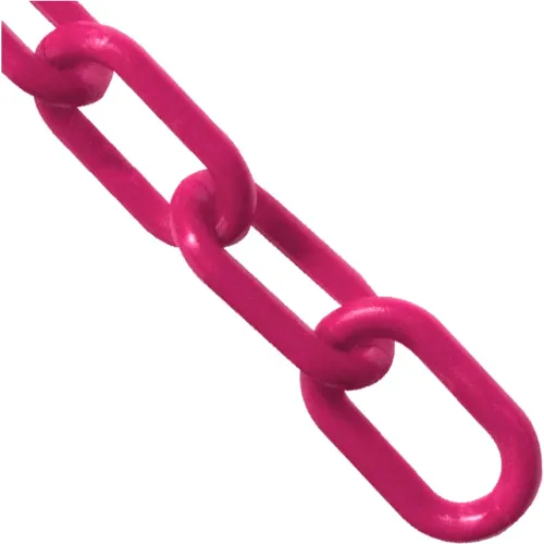 Mr. Chain® Heavy Duty Plastic Barrier Chain, 2" x 25'L, HDPE, Magenta