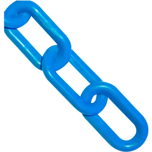 Mr. Chain® Heavy Duty Plastic Barrier Chain, 2" x 500'L, HDPE, Sky Blue