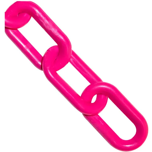 Mr. Chain® Heavy Duty Plastic Barrier Chain, 2" x 25'L, HDPE, Pink