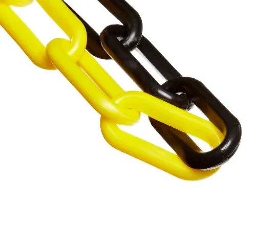 Mr. Chain Heavy Duty Alternating Plastic Barrier Chain, 2" x 100'L, Black/Yellow