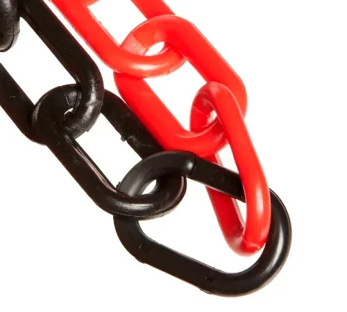 Mr. Chain Heavy Duty Alternating Plastic Barrier Chain, 2" x 100'L, Black/Red