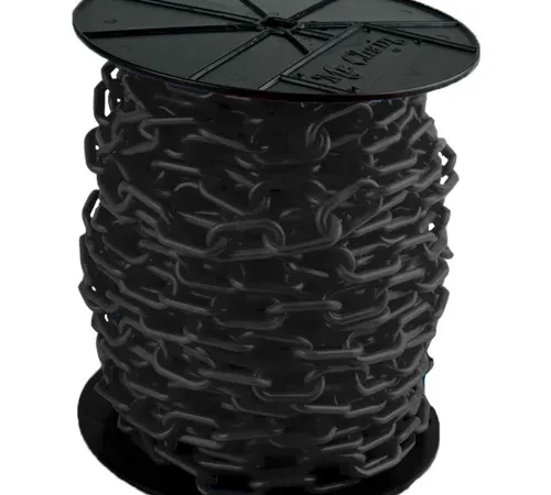 Mr. Chain® Heavy Duty Plastic Barrier Chain On A Reel, 2" x 100'L, HDPE, Black