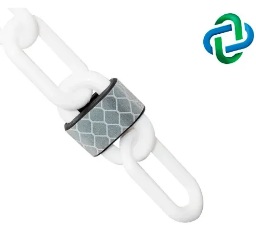 Mr. Chain® Reflective Plastic Barrier Chain, 2" x 25'L, White