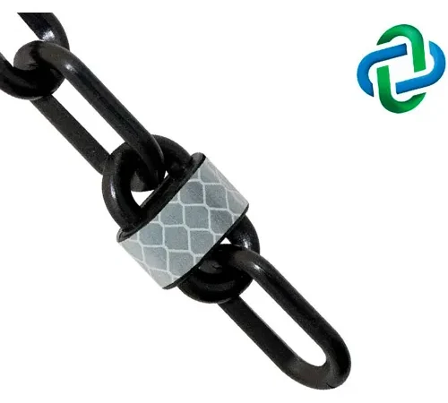 Mr. Chain® Reflective Plastic Barrier Chain, 2" x 100 ft, Black