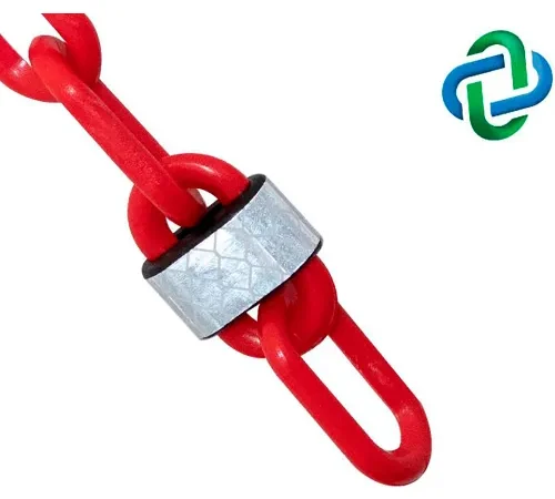 Mr. Chain® Reflective Plastic Barrier Chain, 2" x 100 ft, Red