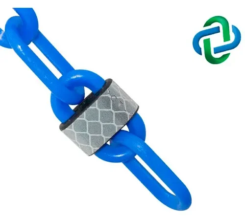Mr. Chain® Reflective Plastic Barrier Chain, 2" x 100 ft, Blue