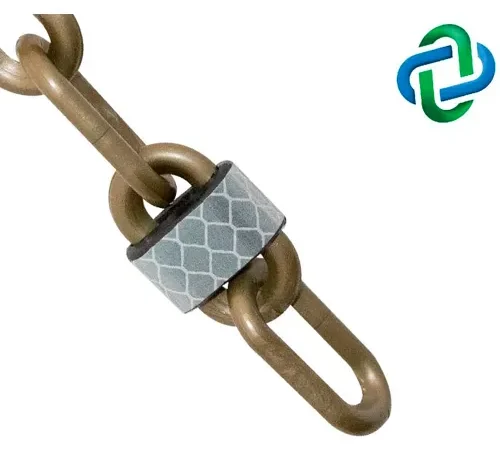 Mr. Chain® Reflective Plastic Barrier Chain, 2" x 100 ft, Khaki Gold
